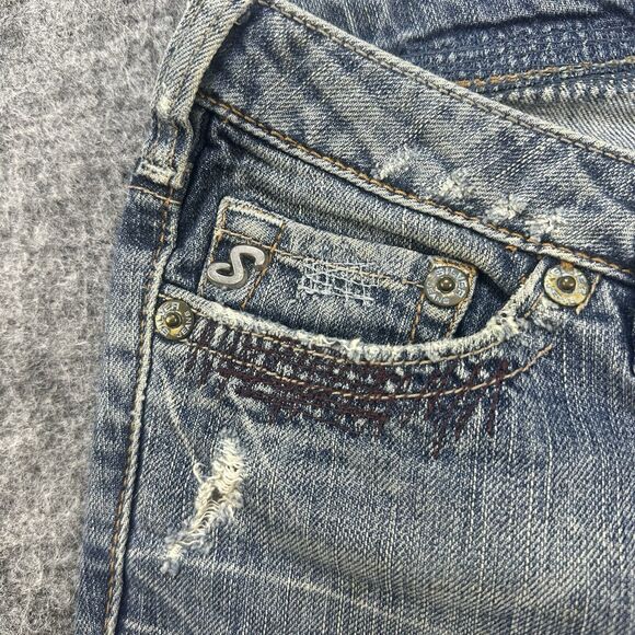 Vintage y2k Silver Jeans Women 29 Flare Low Rise Distressed Nice Fading 32x30 - Picture 5 of 16